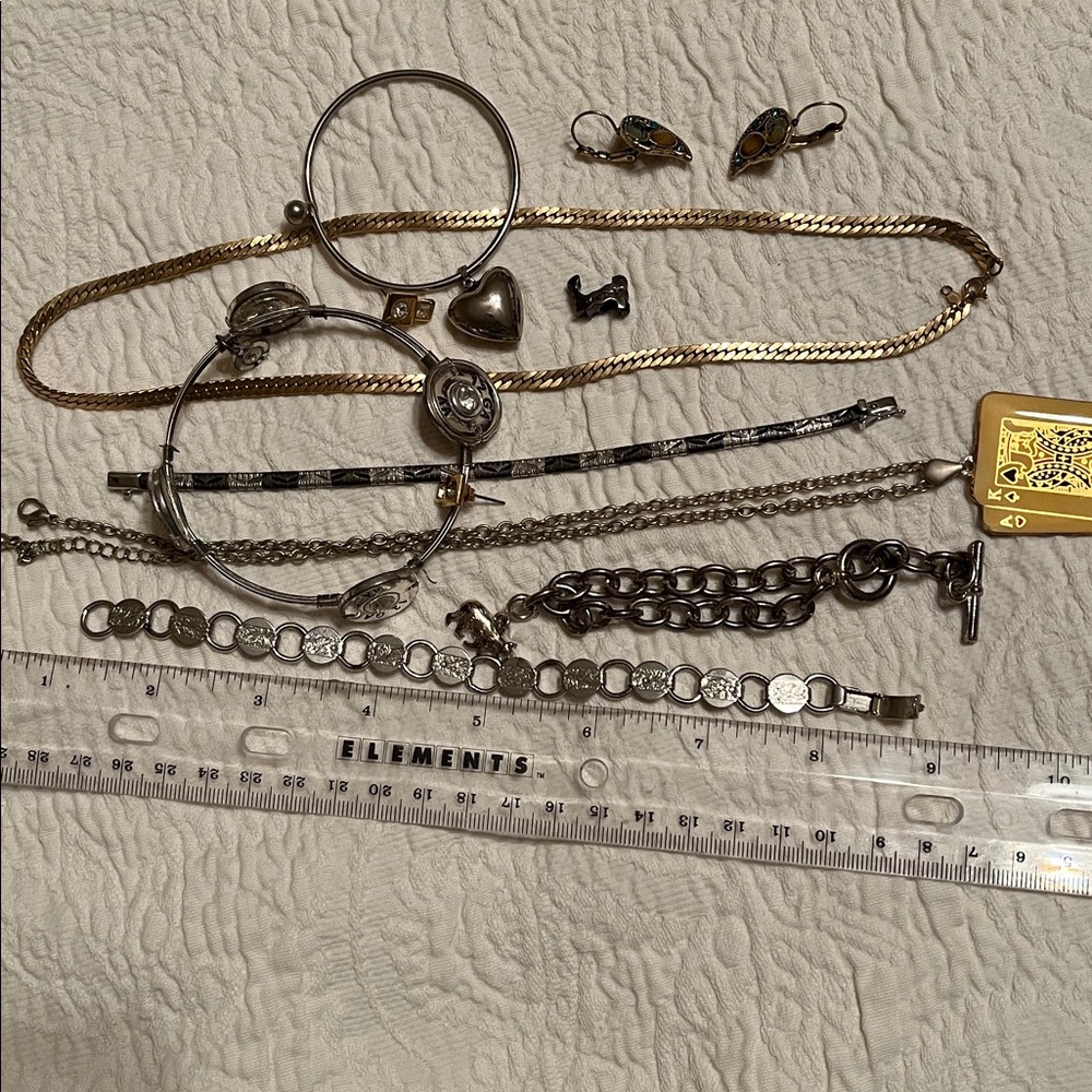 Mixed Metal Jewelry Set with Charms